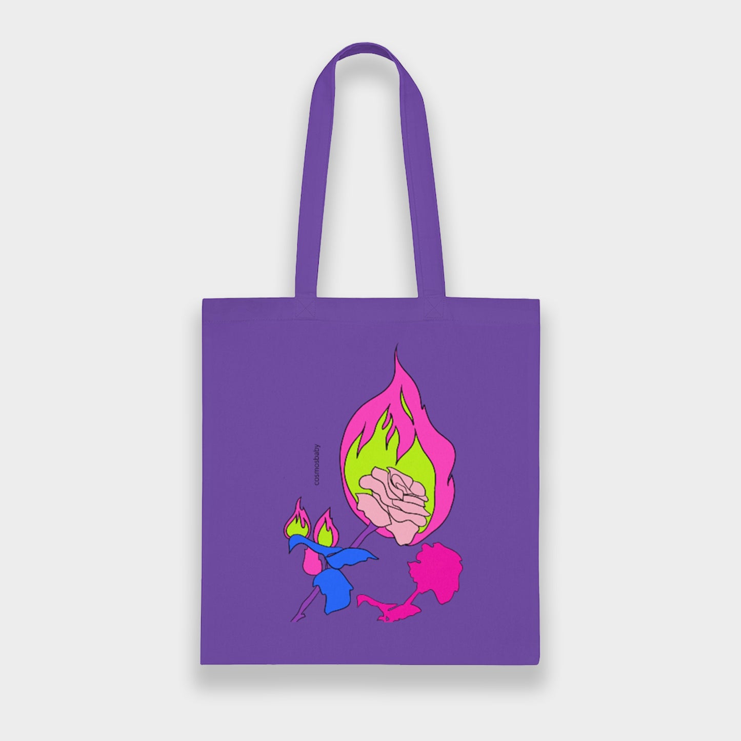 ROSE ON FIRE tote bag